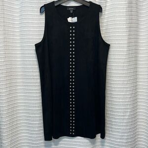 NWT Karen Kane Studded Faux Suede Black Dress